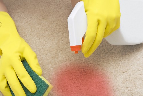 Professional cleaners working in a Bloomsbury home with period features