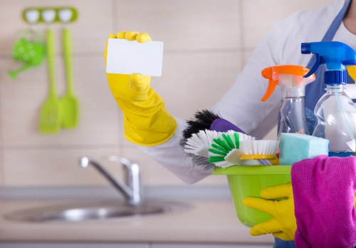 Domestic cleaner working in a Bloomsbury period home living room