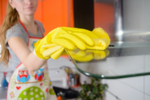 Professional office cleaners working in a Bloomsbury commercial space