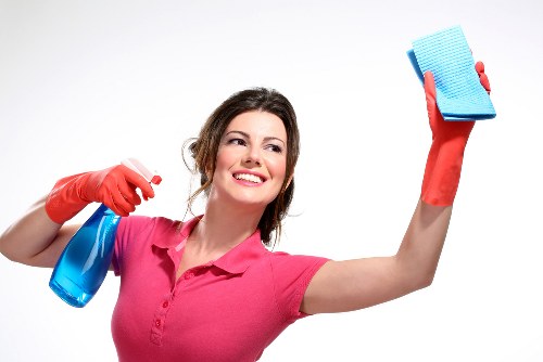 Deep cleaning kitchen surfaces in a Bloomsbury flat