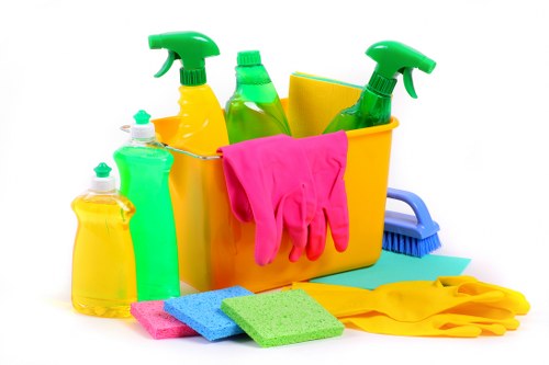 Charity partnership and reusable cleaning materials for sustainable service